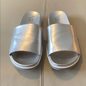 Franco Sarto Silver comfort slide sandals